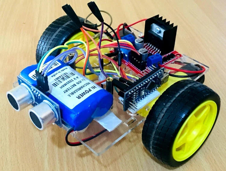 Obstacle Avoiding Robotic Car Using Arduino – Circuit Diagram, Components, Code & Working