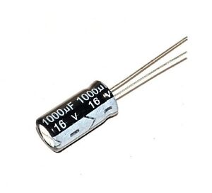 1000uF -16V Electrolytic Capacitor (5 pcs)