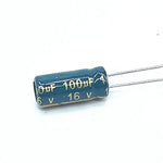 100uF 16V Electrolytic Capacitors (5 Pcs)