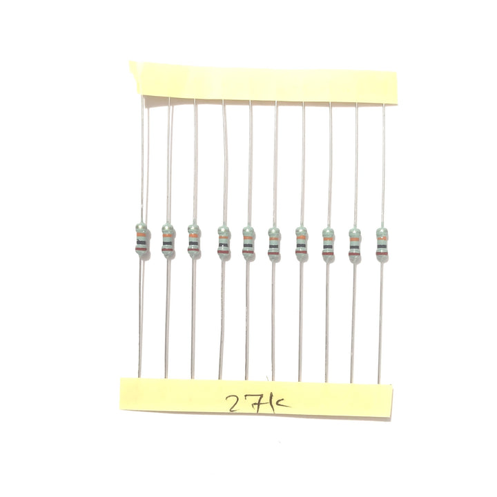 27k ohm 1/4 Resistors (10 pcs)