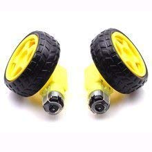 300 RPM 2 x Dual Shaft BO Motor with Wheel – Black and Yellow