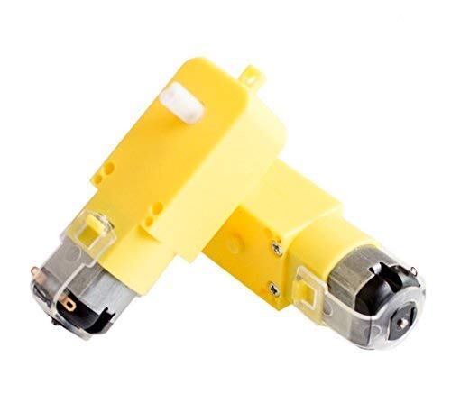 300 RPM 2 x Dual Shaft BO Motor with Wheel – Black and Yellow