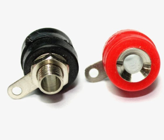 Banana Plug 4mm Female Socket Connector (Red & Black Pair)