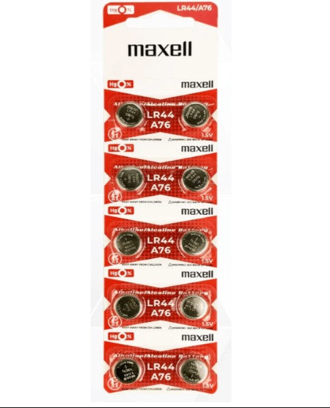 Maxell LR44 (A76) 1.5V Alkaline Button Cell Battery – Original (Pack of 2)