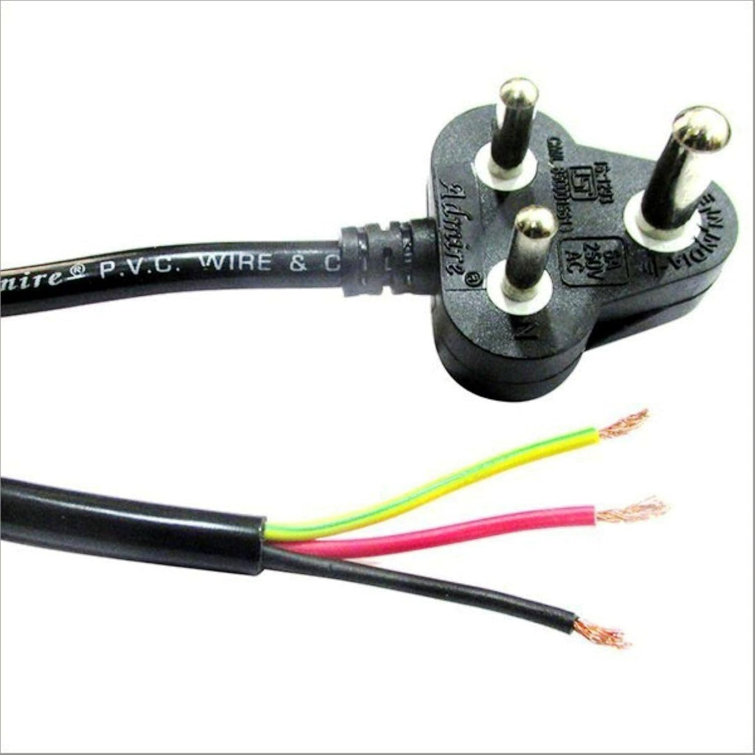 3 Pin Power Cord Cable 6A 250V (2 Pcs)
