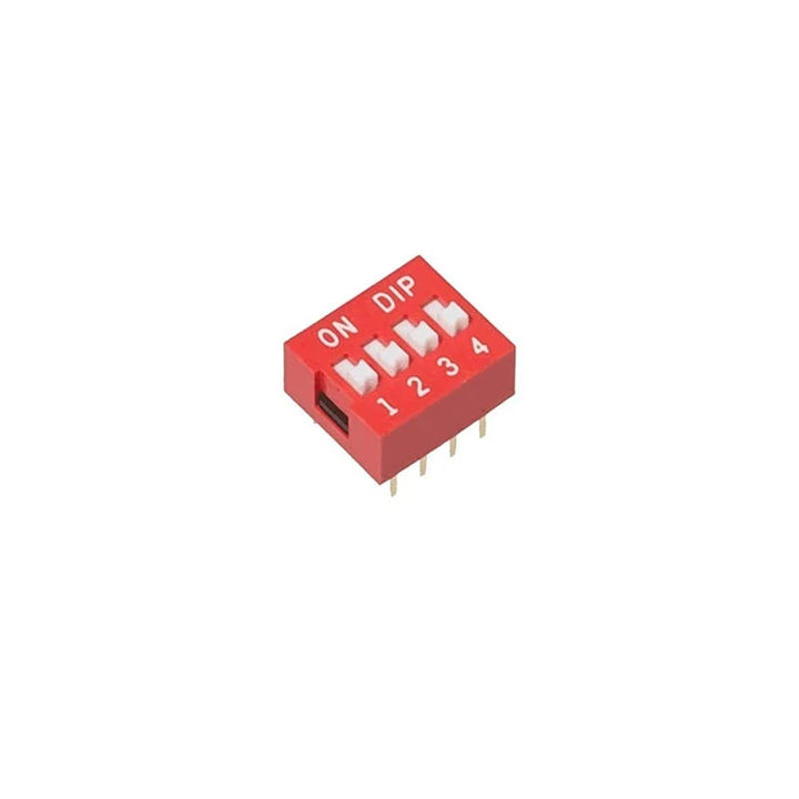 4 Position 4-Pin DIP Switch (SPST) – Through-Hole PCB Mount