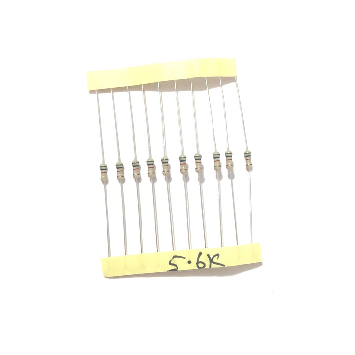 5.6K Ohm 1/4 Resistors (10 pcs)