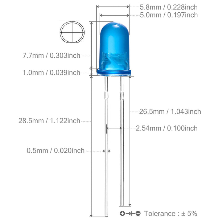 5MM Blue LED Light(Pack of 10)