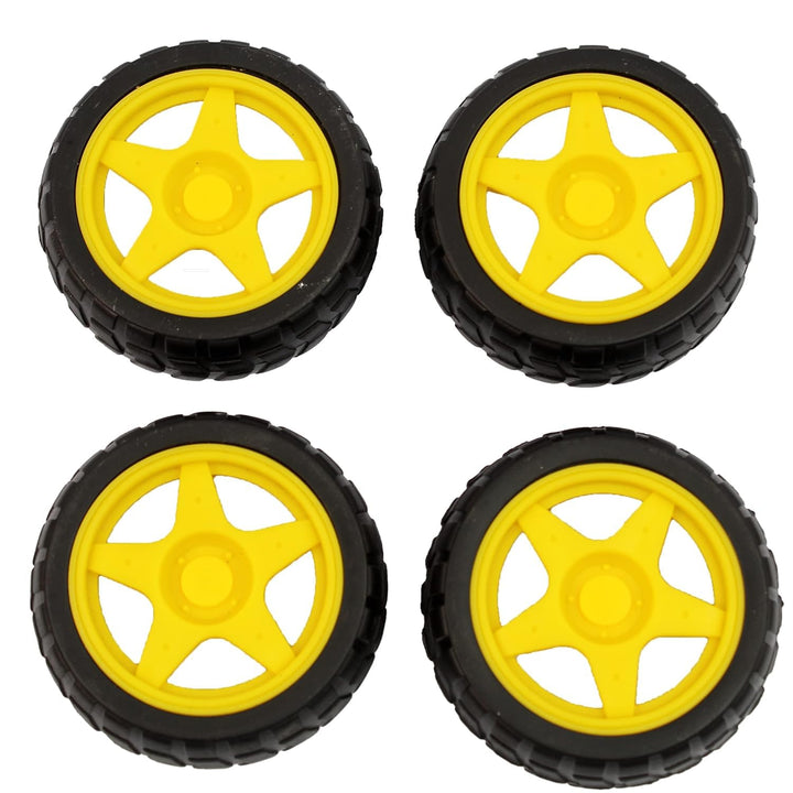 65mm Robot Yellow Wheel for BO Motor (4 Pcs)
