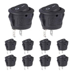 6A 250V AC SPST ON-OFF Round Rocker Switch (5Pc)