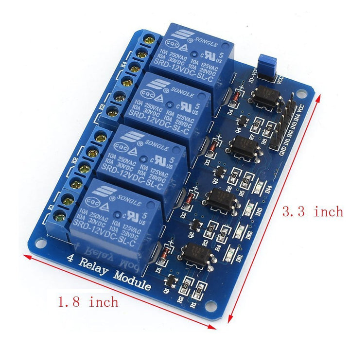4 Channel 5V Relay Module with Optocoupler