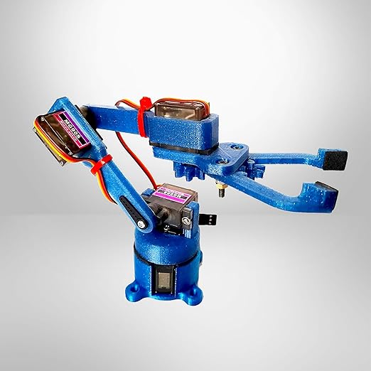 6 DOF Robotic Arm Parts (PLA Material) with Servo Motors – Assembled