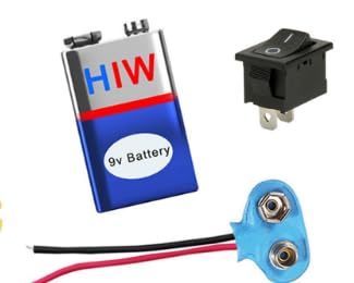 9V Battery with Cap, on-off Switch