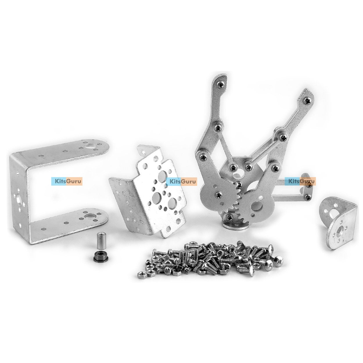 Complete set DIY 2DOF Robot Arm Manipulator Claw (Mechanical Metal Gripper) without motors