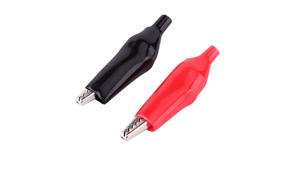 Crocodile Alligator Clip Black+Red (2 Pcs)