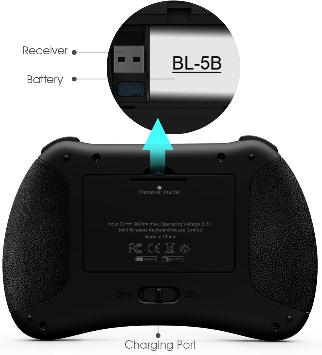 Mini 2.4Ghz Wireless Keyboard with Touchpad Mouse for Raspberry Pi