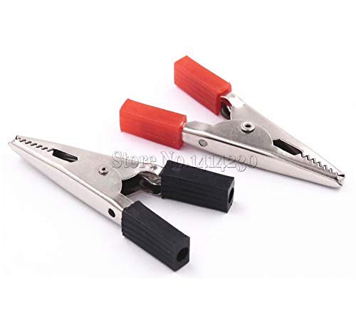 Non-Insulated Crocodile Test Alligator Clips (Red + Black)