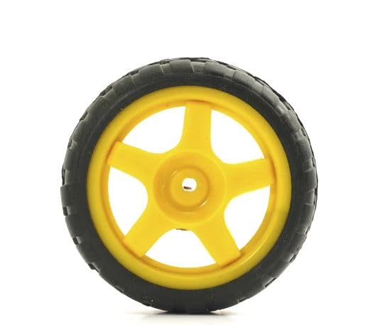 Robotic BO Motor Wheel Yellow With Bolt 65mm