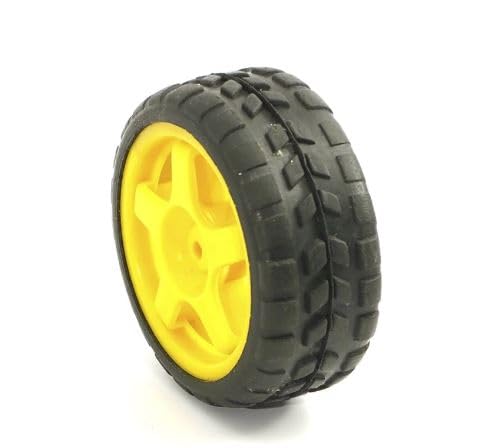 Robotic BO Motor Wheel Yellow With Bolt 65mm
