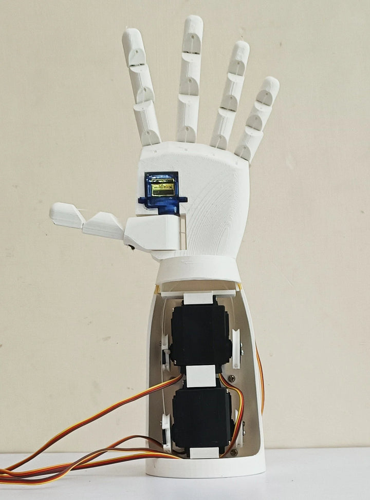 Robotic Hand with Servo Motors (White)