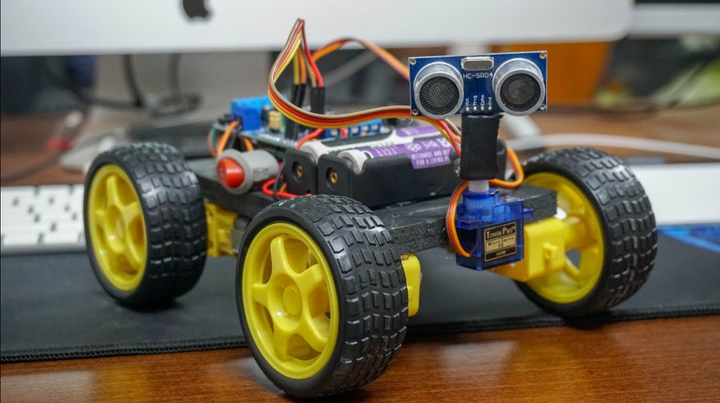 obstacle avoidance robot (4 wheel working robot kit)