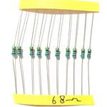 68 Ohm 1/4 watt resistors  (10 pcs)