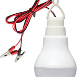 12VDC 9Watt Solar LED Bulb With Wire & Alligator Clips